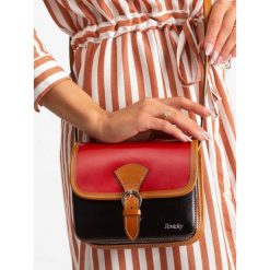 Torebka listonoszka skórzana Rovicky TM-085 czarna - CZERWONY Z CZARNYM. Czerwone listonoszki damskie ROVICKY, ze skóry, eleganckie. Za 109,99 zł.