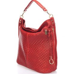 Torebki klasyczne damskie: Skórzana torebka w kolorze czerwonym – 47 x 38 x 16 cm