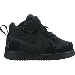 Buty Nike Court Borough Mid (TDV) (870027-001). Czarne buty dziewczęce sportowe Nike, na wiosnę, bez wzorów, ze skóry, bez zapięcia, nike court. Za 139,99 zł.