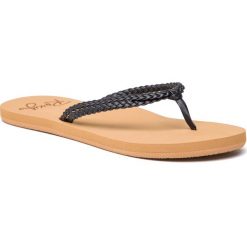 Japonki ROXY - ARJL100763 Blk. Czarne klapki damskie Roxy, bez wzorów, ze skóry ekologicznej, bez obcasa. W wyprzedaży za 69,00 zł.