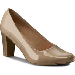 Półbuty ANN MEX - 7935 03LR Beż. Czarne półbuty damskie lakierowane marki Kazar, z lakierowanej skóry, eleganckie, na wysokim obcasie. W wyprzedaży za 209,00 zł.