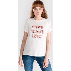 Pepe Jeans Marnie Koszulka Biały. Białe koszulki damskie Pepe Jeans, s, z aplikacjami, z bawełny, bez kołnierzyka, z krótkim rękawem. Za 180,95 zł.