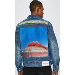 Calvin Klein Jeans - Kurtka. Niebieskie płaszcze męskie Calvin Klein Jeans, m, bez wzorów, z bawełny, krótkie, bez kaptura. W wyprzedaży za 499,90 zł.