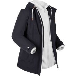 Kurtka funkcyjna 3/4, z bluzą z polaru bonprix czarno-biały melanż. Czarne bluzy damskie bonprix, s, bez wzorów, z polaru, bez kaptura. Za 159,99 zł.