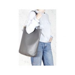 Shopper bag XL szara klasyczna torba na zamek Vegan. Szare shopper bag damskie Hairoo, w paski. Za 155,00 zł.