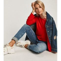 Tommy Jeans - Longsleeve. Czerwone bluzki damskie Tommy Jeans, s, bez wzorów, z elastanu, casualowe, z okrągłym kołnierzem, z długim rękawem. Za 199,90 zł.