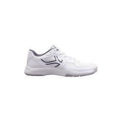 BUTY tenisowe TS110 męskie na każdą nawierzchnię. Białe buty sportowe męskie ARTENGO, z poliesteru, bez zapięcia, tenisowe. Za 79,99 zł.