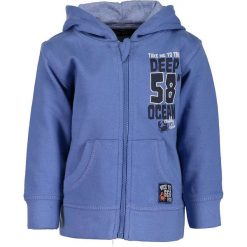 Bluza w kolorze niebieskim. Niebieskie bluzy niemowlęce Blue Seven, z nadrukiem, z bawełny, bez rękawów, bez kaptura. W wyprzedaży za 35,95 zł.