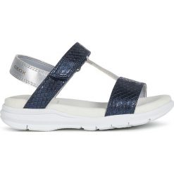 Geox - Sandały dziecięce. Niebieskie sandały dziewczęce Geox, z gumy, bez zapięcia. Za 219,90 zł.