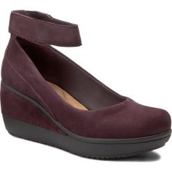 Creepersy damskie: Półbuty CLARKS - Wynnmere Fox 261284224 Aubergine
