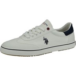 Sneakersy "Ted" w kolorze białym. Białe trampki męskie U.S. Polo Shoes, bez wzorów, na sznurówki. W wyprzedaży za 206,95 zł.