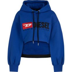Bluza Diesel 00SM83 0CATK. Niebieskie bluzy damskie Diesel, s, bez wzorów, z bawełny, bez rękawów, bez kaptura. W wyprzedaży za 399,00 zł.