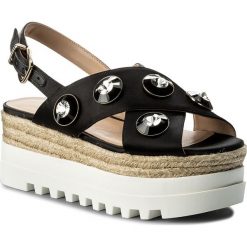 Espadryle LIU JO - Platform Pavone S18065 T0380 Black 22222. Czarne espadryle damskie Liu Jo, bez wzorów, ze skóry, bez obcasa, na obcasie. W wyprzedaży za 419,00 zł.