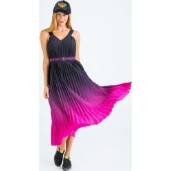 SUKIENKA ARMANI EXCHANGE. Czarne sukienki damskie Armani Exchange, na co dzień, s, w paski, z materiału, bez kołnierzyka, bez rękawów, maxi, proste. Za 1159,00 zł.