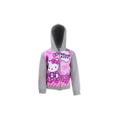 Bluza rozpinana dziewczęca ze ściągaczami, z kapturem, rozpinana Hello Kitty Hello Kitty. Różowe bluzy dziewczęce rozpinane TXM, z motywem z bajki, z kapturem. Za 19,99 zł.