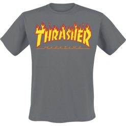 Thrasher Flame T-Shirt ciemnoszary. Szare t-shirty męskie Thrasher, l, bez wzorów, bez kołnierzyka. Za 144,90 zł.