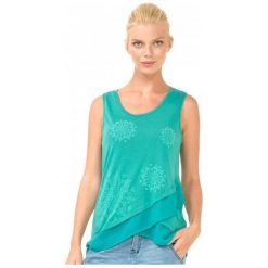 Desigual Koszulka Bez Rękawów Damska Sabado L Zielony. Zielone koszulki damskie Desigual, l, bez wzorów, bez kołnierzyka, bez rękawów. W wyprzedaży za 112,00 zł.