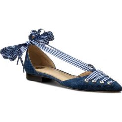 Półbuty ELISABETTA FRANCHI - SA-320-2278-V258 Blue Denim 104. Niebieskie półbuty damskie marki Elisabetta Franchi, z denimu, ze szpiczastym noskiem, na obcasie. W wyprzedaży za 769,00 zł.