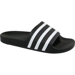 Adidas Adilette 280647 44,5 Czarne. Czarne kapcie męskie Adidas, z syntetyku. W wyprzedaży za 129,99 zł.