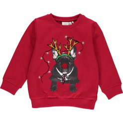 Bluza "Racool" w kolorze czerwonym. Czerwone bluzy niemowlęce Name it Kids, z aplikacjami, z bawełny. W wyprzedaży za 49,95 zł.