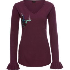 Shirt z koronkową wstawką bonprix biel wełny. Białe koszulki damskie bonprix, bez wzorów, z wełny, bez kołnierzyka. Za 69,99 zł.