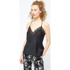 Etam - Top piżamowy Alia. Czarne piżamy damskie Etam, s, bez wzorów, z elastanu, bez kołnierzyka. Za 99,90 zł.