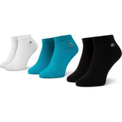 Zestaw 3 par niskich skarpet unisex LACOSTE - RA1163 Turquoise AAF/Noir 031/Bl. Niebieskie skarpetki damskie Lacoste, bez wzorów, z elastanu. Za 89,00 zł.