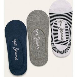 Pepe Jeans - Stopki (3-pack). Niebieskie skarpetki damskie Pepe Jeans, z nadrukiem, z elastanu. W wyprzedaży za 59,90 zł.