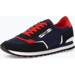 Trussadi Jeans - Tenisówki męskie z dodatkiem skóry, niebieski. Niebieskie trampki męskie Trussadi Jeans, bez wzorów, z jeansu, bez zapięcia. Za 499,95 zł.