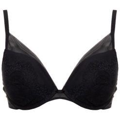 Biustonosz z fiszbiną Triumph Darling Spotlight 10185572. Niebieskie biustonosze Triumph, bez wzorów, z elastanu. Za 199,00 zł.