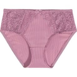 Figi maxi bonprix dymna orchidea. Fioletowe majtki damskie bonprix, bez wzorów, z koronki. Za 34,99 zł.