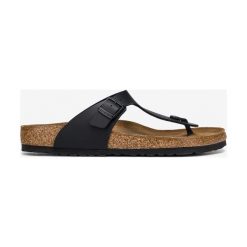 Birkenstock Gizeh Japonki Czarny. Czarne kapcie męskie Birkenstock, w paski, ze skóry. Za 268,95 zł.