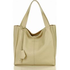 MARGOT Modny skórzany shopper MAZZINI - Portofino Max jasny beż latte. Brązowe torby damskie na zakupy MAZZINI, bez wzorów, ze skóry, eleganckie, na ramię, bez dodatków. Za 299,00 zł.
