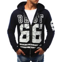 Bluzy męskie: Bluza męska rozpinana granatowa (bx2381)