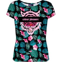 Colour Pleasure Koszulka damska CP-034 259 różowo-zielona r. XS/S. Czerwone bluzki damskie marki Colour pleasure, s. Za 70,35 zł.