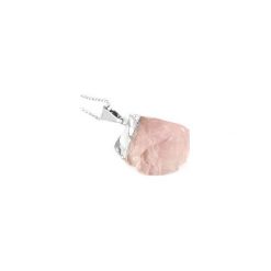 Colare Kwarc Różowy Surowy Srebro. Różowe naszyjniki damskie Brazi druse jewelry, z kwarcem, srebrne. Za 170,00 zł.