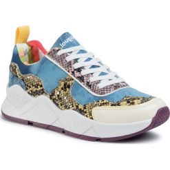 Sneakersy DESIGUAL - Hydra Hybrid 20SSKP24 5006. Niebieskie półbuty damskie Desigual, bez wzorów, ze skóry ekologicznej, bez obcasa, na płaskiej podeszwie, bez zapięcia. W wyprzedaży za 309,00 zł.