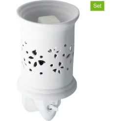 Koszule nocne i halki: Lampki nocne (2 szt.) „Paarl” w kolorze białym – 7 x 15 x 13 cm