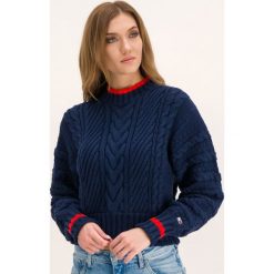 Golf Tommy Jeans Tjw Chunky Americana DW0DW07190. Niebieskie swetry damskie Tommy Jeans, l, bez wzorów, z bawełny, bez rękawów, bez kaptura. W wyprzedaży za 369,00 zł.