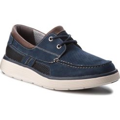 Mokasyny CLARKS - Un Abode Step 261326167 Navy Nubuck. Niebieskie mokasyny męskie Clarks, ze skóry. W wyprzedaży za 299,00 zł.