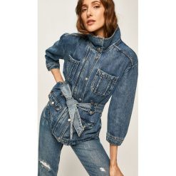 Answear - Kurtka jeansowa. Niebieskie kurtki damskie ANSWEAR, s, w paski, z bawełny, krótkie. Za 199,90 zł.