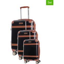 Zestaw walizek w kolorze czarnym - 3 szt. Czarne walizki Platinium, z materiału. W wyprzedaży za 769,95 zł.