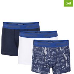 Bokserki (3 pary) w kolorze granatowym i białym. Niebieskie bokserki męskie Giorgio di Mare, bez wzorów. W wyprzedaży za 69,95 zł.