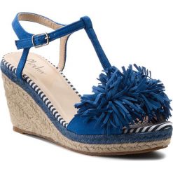 Espadryle MENBUR - 09235 Navy 0005. Niebieskie espadryle damskie marki Menbur, ze skóry ekologicznej, na obcasie. W wyprzedaży za 149,00 zł.