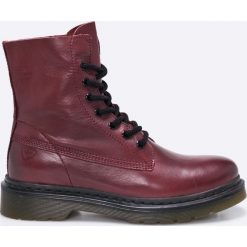 Tamaris - Botki. Brązowe buty zimowe damskie Tamaris, z materiału, z okrągłym noskiem, na obcasie, na sznurówki. W wyprzedaży za 179,90 zł.