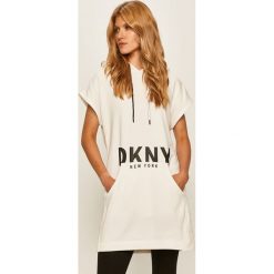 Dkny - Bluza. Zielone bluzy damskie DKNY, s, z nadrukiem, z elastanu, bez rękawów, z kapturem. Za 349,90 zł.