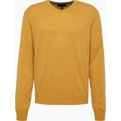 Andrew James - Sweter męski z czystego kaszmiru, żółty. Żółte swetry męskie marki Andrew James, s, bez wzorów, z kaszmiru, eleganckie, z dekoltem w serek, bez kaptura. Za 379,95 zł.