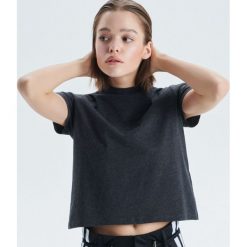 Gładka koszulka - Szary. Szare t-shirty damskie marki Cropp, s. Za 19,99 zł.