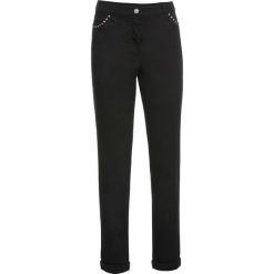 Spodnie ze stretchem chino, "enzyme washed" bonprix czarny. Spodnie damskie bonprix. Za 49,99 zł.