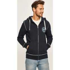 Jack & Jones - Bluza. Niebieskie bluzy męskie Jack & Jones, m, z nadrukiem, z bawełny, z kapturem, bez rękawów, z kapturem. W wyprzedaży za 129,90 zł.